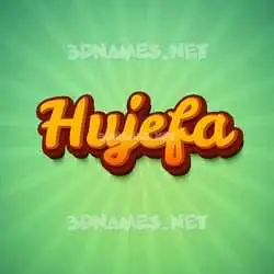 hujefa in Green Rays style - 3D name wallpaper