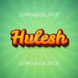 hulesh in Green Rays style - 3D name wallpaper