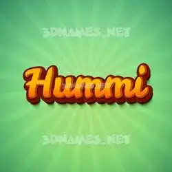 hummi in Green Rays style - 3D name wallpaper