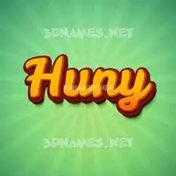 huny in Green Rays style - 3D name wallpaper