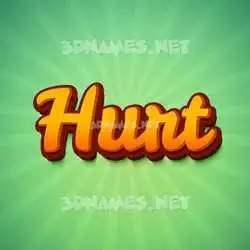 hurt in Green Rays style - 3D name wallpaper