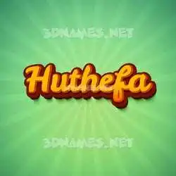 huthefa in Green Rays style - 3D name wallpaper