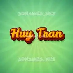 huy tran in Green Rays style - 3D name wallpaper