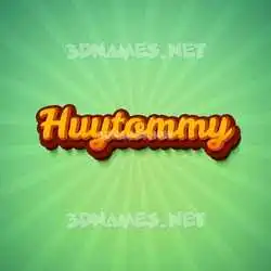 huytommy in Green Rays style - 3D name wallpaper