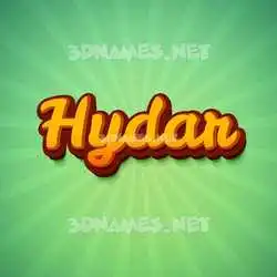 hydar in Green Rays style - 3D name wallpaper