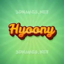 hyoony in Green Rays style - 3D name wallpaper