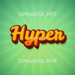 hyper in Green Rays style - 3D name wallpaper