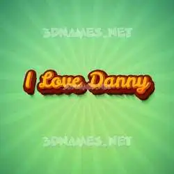 i love danny in Green Rays style - 3D name wallpaper