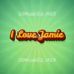 i love jamie in Green Rays style - 3D name wallpaper