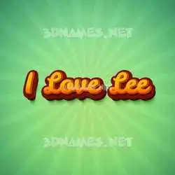 i love lee in Green Rays style - 3D name wallpaper