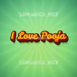 i love pooja in Green Rays style - 3D name wallpaper