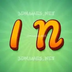 i n in Green Rays style - 3D name wallpaper