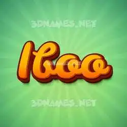 iboo in Green Rays style - 3D name wallpaper