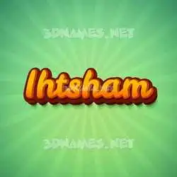ihtsham in Green Rays style - 3D name wallpaper
