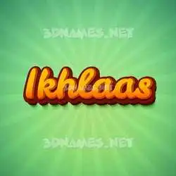 ikhlaas in Green Rays style - 3D name wallpaper