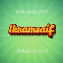 ikramsaif in Green Rays style - 3D name wallpaper