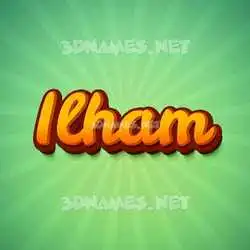ilham in Green Rays style - 3D name wallpaper