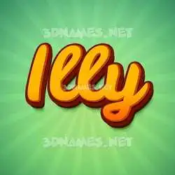 illy in Green Rays style - 3D name wallpaper