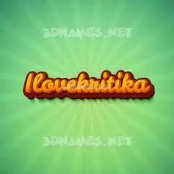 ilovekritika in Green Rays style - 3D name wallpaper