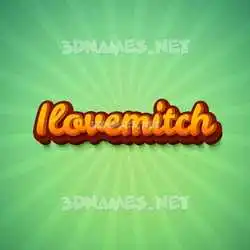 ilovemitch in Green Rays style - 3D name wallpaper