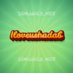 iloveushadab in Green Rays style - 3D name wallpaper