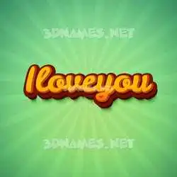 iloveyou in Green Rays style - 3D name wallpaper