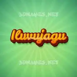 iluvujagu in Green Rays style - 3D name wallpaper