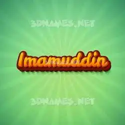 imamuddin in Green Rays style - 3D name wallpaper