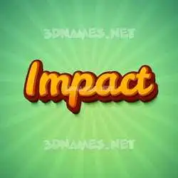 impact in Green Rays style - 3D name wallpaper