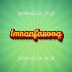 imranfarooq in Green Rays style - 3D name wallpaper