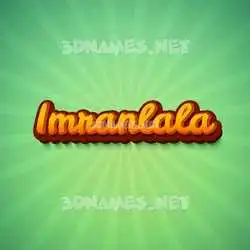 imranlala in Green Rays style - 3D name wallpaper