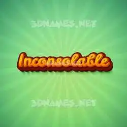 inconsolable in Green Rays style - 3D name wallpaper