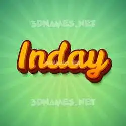 inday in Green Rays style - 3D name wallpaper