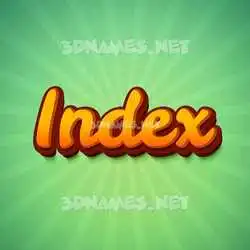 index in Green Rays style - 3D name wallpaper
