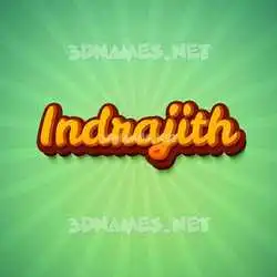 indrajith in Green Rays style - 3D name wallpaper