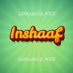 inshaaf in Green Rays style - 3D name wallpaper