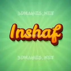 inshaf in Green Rays style - 3D name wallpaper