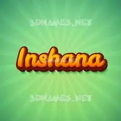 inshana in Green Rays style - 3D name wallpaper