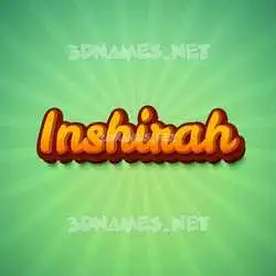 inshirah in Green Rays style - 3D name wallpaper