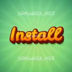 install in Green Rays style - 3D name wallpaper