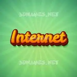 internet in Green Rays style - 3D name wallpaper