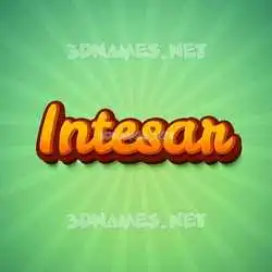 intesar in Green Rays style - 3D name wallpaper