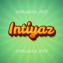 intiyaz in Green Rays style - 3D name wallpaper