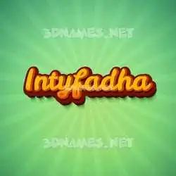 intyfadha in Green Rays style - 3D name wallpaper