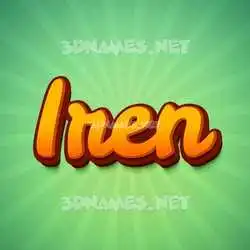 iren in Green Rays style - 3D name wallpaper