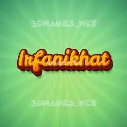 irfanikhat in Green Rays style - 3D name wallpaper