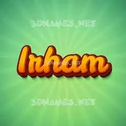 irham in Green Rays style - 3D name wallpaper