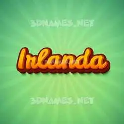 irlanda in Green Rays style - 3D name wallpaper