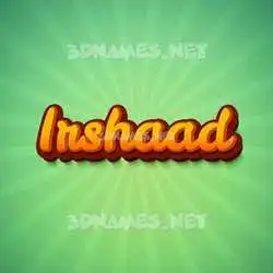 irshaad in Green Rays style - 3D name wallpaper