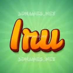 iru in Green Rays style - 3D name wallpaper